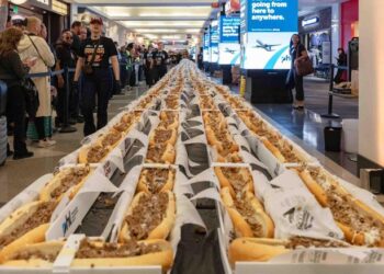 World Record For The Longest Line (Of Cheesesteak Sandwiches) Set At Philadelphia Airport