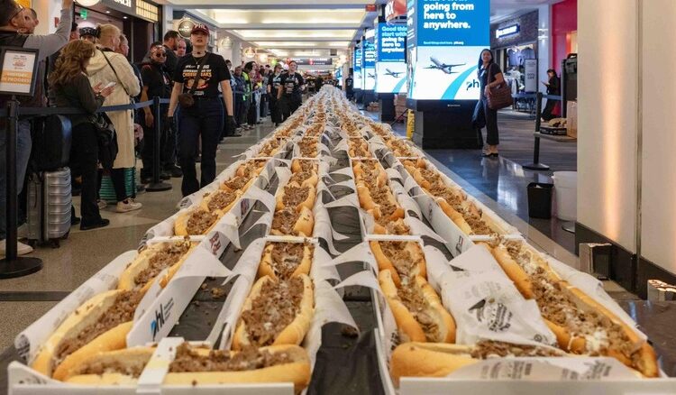 World Record For The Longest Line (Of Cheesesteak Sandwiches) Set At Philadelphia Airport
