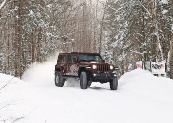 ‘Scary Fast’: Brave Man Flings a V8 Jeep Wrangler 392 Down a Snow Rally Stage
