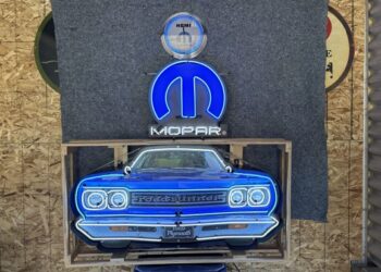 Neon Plymouth Roadrunner and Mopar Signs & Clock at No Reserve