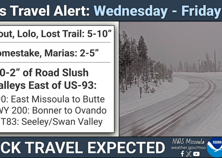 Winter Storm Warning: Up to 24 Inches of Snow and 55 MPH Gusts Threaten I-90, Teton Pass and Togwotee Pass Across Wyoming and Montana Through Friday