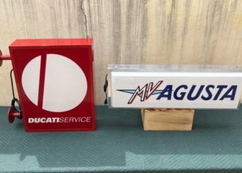 Illuminated Ducati Service and MV Agusta Signs at No Reserve
