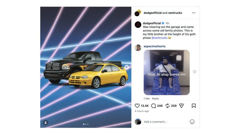 Dodge Posts AI Slop Of Its Own Cars, Doesn’t Notice It Messed Up The Most Beloved Ones