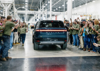 First Production Rivian R2 Drives Off The Line Just Days After A Tornado Hit The Factory