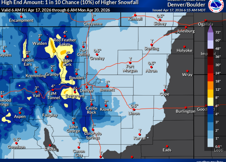 Winter Weather Alert: 50-Degree Drop Brings Snow to I-70 and Threatens Black Ice Across Colorado This Weekend