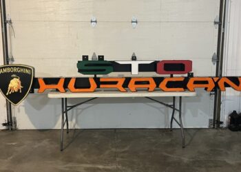 Illuminated Lamborghini Huracán STO Sign at No Reserve