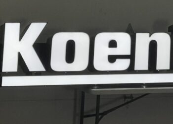 Illuminated Koenigsegg Sign at No Reserve