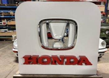 Double-Sided Illuminated Honda Sign at No Reserve