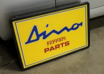 Illuminated Ferrari Dino Parts Sign at No Reserve