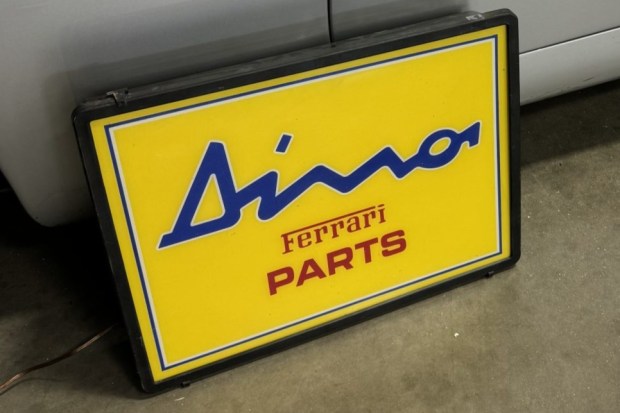 Illuminated Ferrari Dino Parts Sign at No Reserve