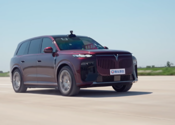 Watch: 6,000-lb Chinese Luxury EV Jumps Off a Mega Ramp and Survives