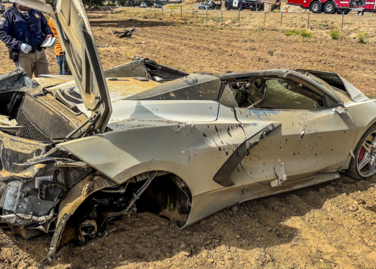 Chevrolet Corvette C8 Flattened In Rollover Crash After Driver Speeds